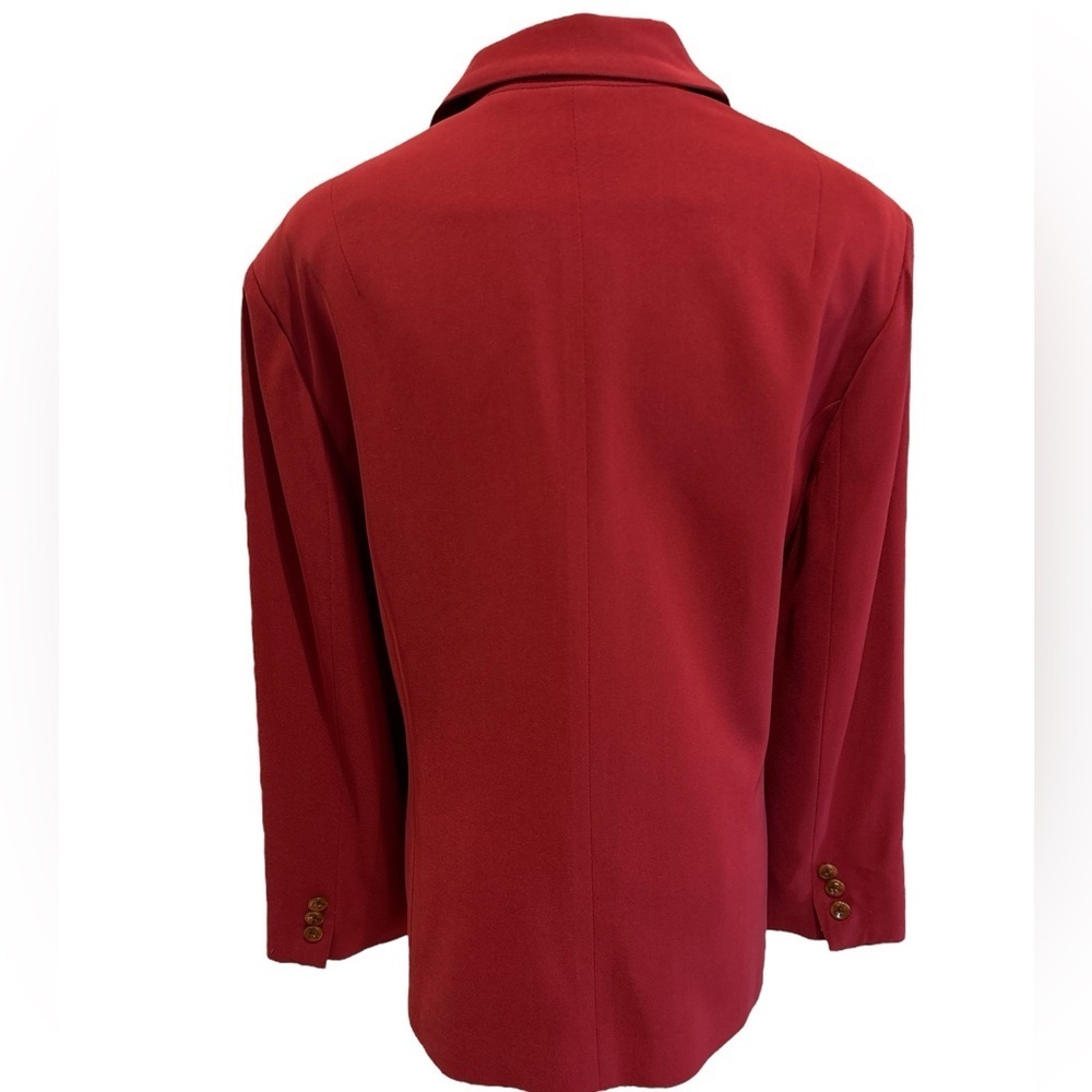 Y2K VALERIE STEVENS RUSSETT RED CREPE RELAXED FIT BLAZER LAGENLOOK PLUS SZ 16W - Picture 5 of 7